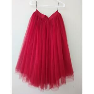 Large FRNCH Fire Engine Red Tulle Skirt. Chic. NYC. Runway. Fairy. Elite.